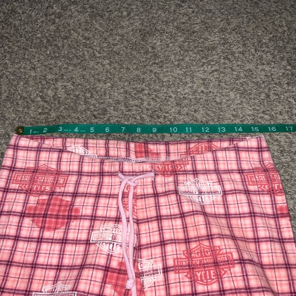 Harley-Davidson Pink Plaid Flannel Logo Pajama Set Small - Picture 8 of 9